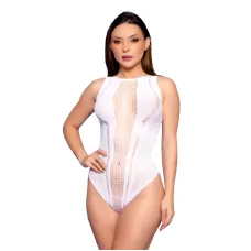 Body Sexy com Detalhes em Arrastão e Strass